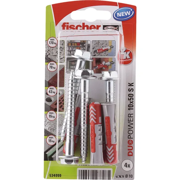 Skrūvju kaste Fischer duopower 4 Daudzums 10 x 50 mm