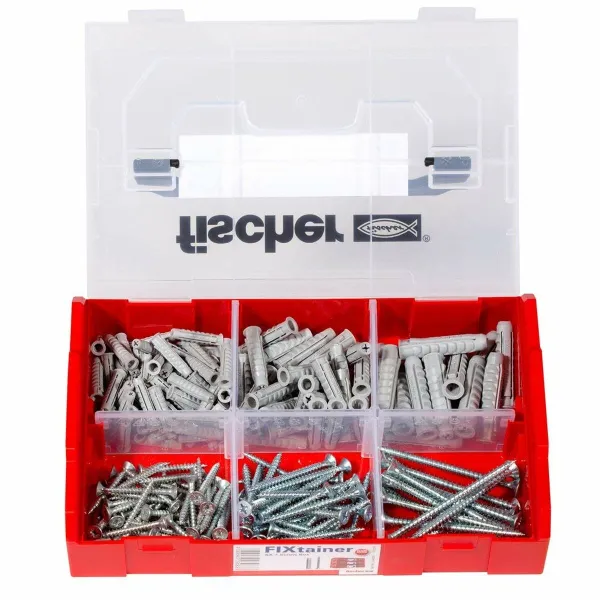 Wall plugs and screws Fischer Fixtainer