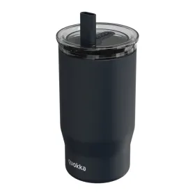 Quokka Mist - Stainless Steel Thermal Mug 720 ml with Straw (Black)