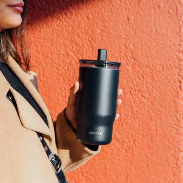 Quokka Mist - Stainless Steel Thermal Mug 720 ml with Straw (Black)