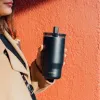 Quokka Mist - Stainless Steel Thermal Mug 720 ml with Straw (Black)