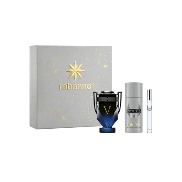 Rabanne Invictus Victory Elixir Eau De Perfume Spray 100ml Set 3 Pieces