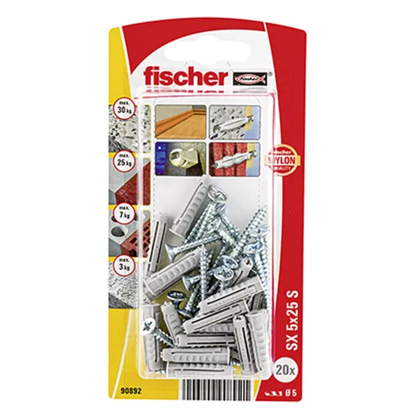 Seinätapit ja ruuvit Fischer (20 osaa)
