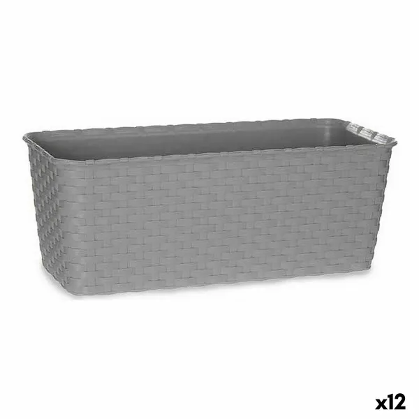 Balkona Puķu Kaste Stefanplast Pelēks Plastmasa 13 x 11 x 29 cm (12 gb.)