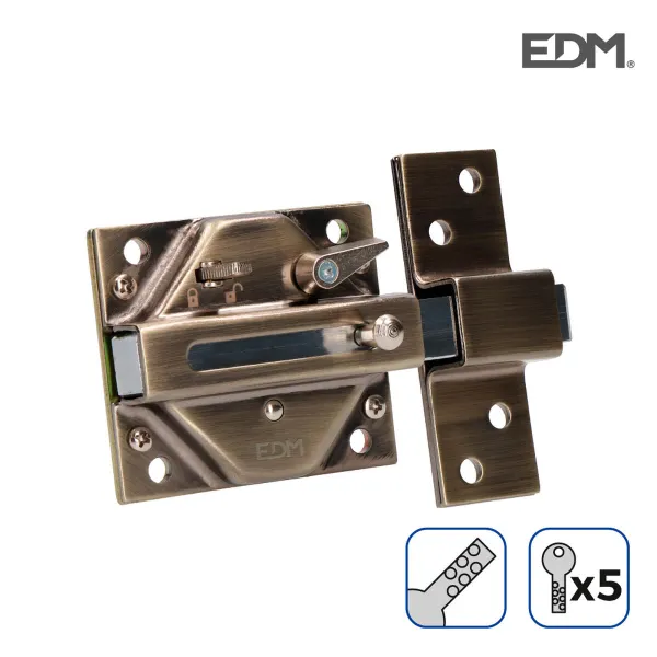 Замок безопасности EDM 85187 Бронзовый Сталь 73 x 136 mm