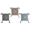 spilvens DKD Home Decor Oranžs Debesu zils Tumši Zils Mandala 40 x 10 x 40 cm (3 Daudzums)