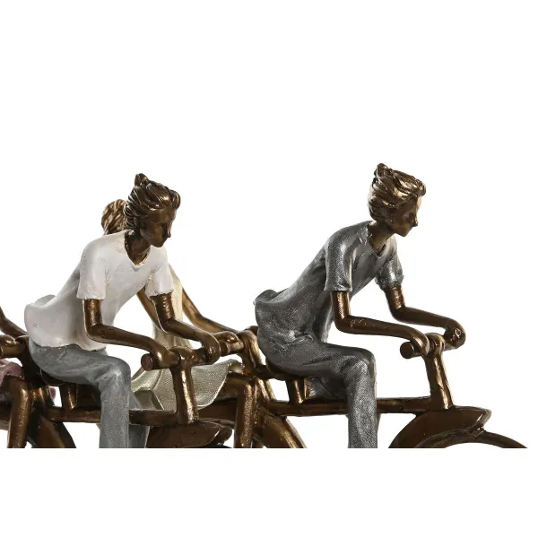 Dekoratīvās figūriņas DKD Home Decor 27 x 9,5 x 23 cm Rozā Bronza Balts (2 gb.)