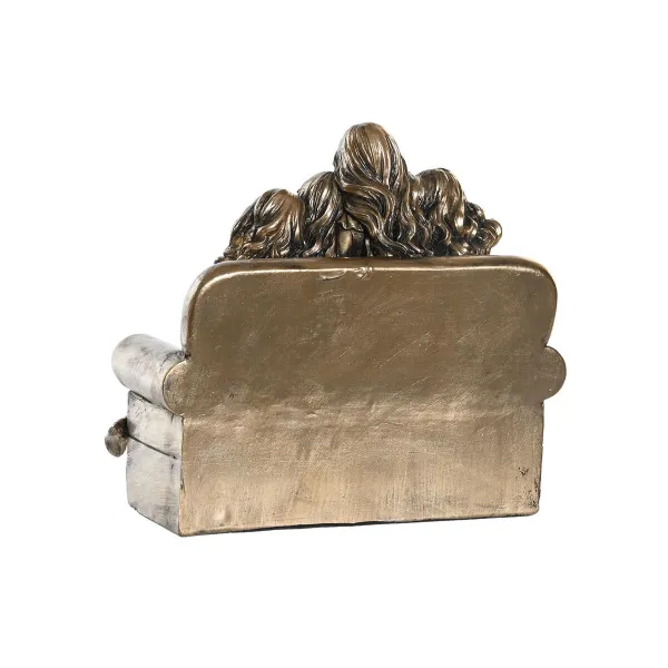 Dekoratyvinė figūrėlė DKD Home Decor 17 x 10,5 x 15,5 cm Rožinė Auksinis Balta (2 vnt.)