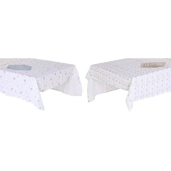 Galda drānas un salvetes DKD Home Decor 150 x 250 x 0,5 cm Zils Brūns Balts (2 gb.)