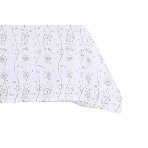Tablecloth and napkins DKD Home Decor 150 x 250 x 0,5 cm Blue Brown White (2 Units)