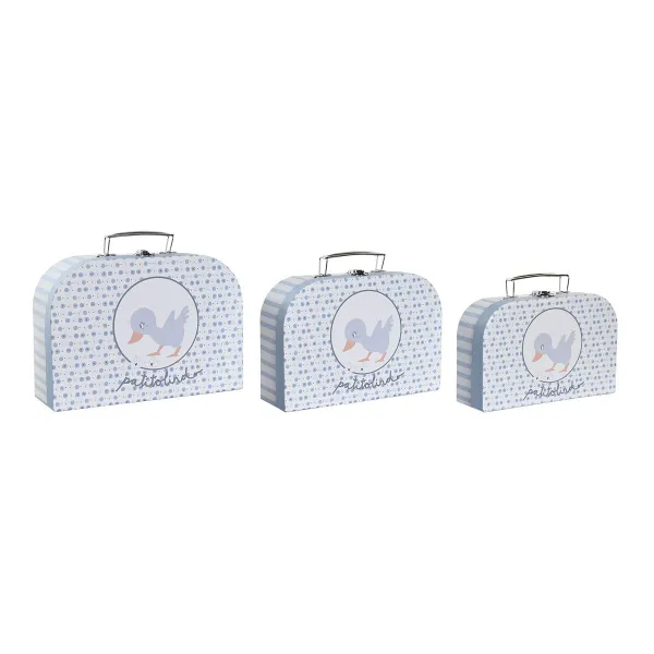 Stebuklinga lenta DKD Home Decor 28 x 9,5 x 20 cm Mėlyna Metalinis Spalvotas Kartonas