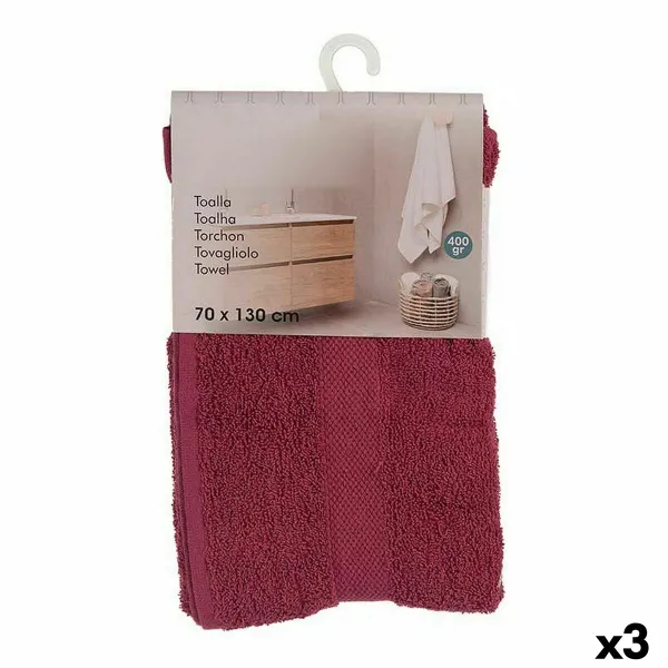 Vannas dvielis Berilo Sarkanbrūns 80 % kokvilnas 20 % Poliesters 70 x 0,5 x 130 cm (3 gb.)