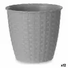 Plant pot Stefanplast Grey Plastic 14 x 13 x 14 cm (12 Units)