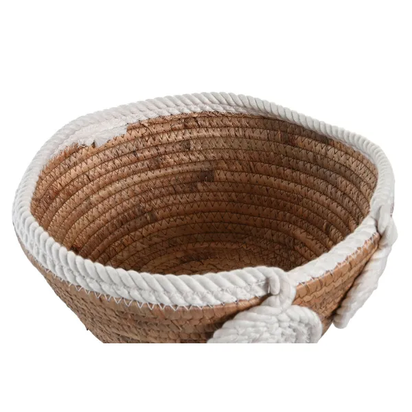 Galda rotājums DKD Home Decor Balts Dabisks Virve Dabīgā Šķiedra 29 x 29 x 14 cm 30 x 30 x 14 cm 32 x 32 x 14 cm