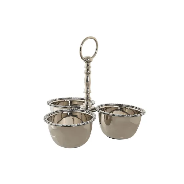 Centerpiece DKD Home Decor Silver Acrylic Aluminium 24 x 24 x 18 cm