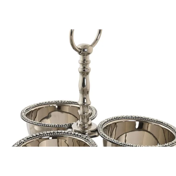 Centerpiece DKD Home Decor Silver Acrylic Aluminium 24 x 24 x 18 cm