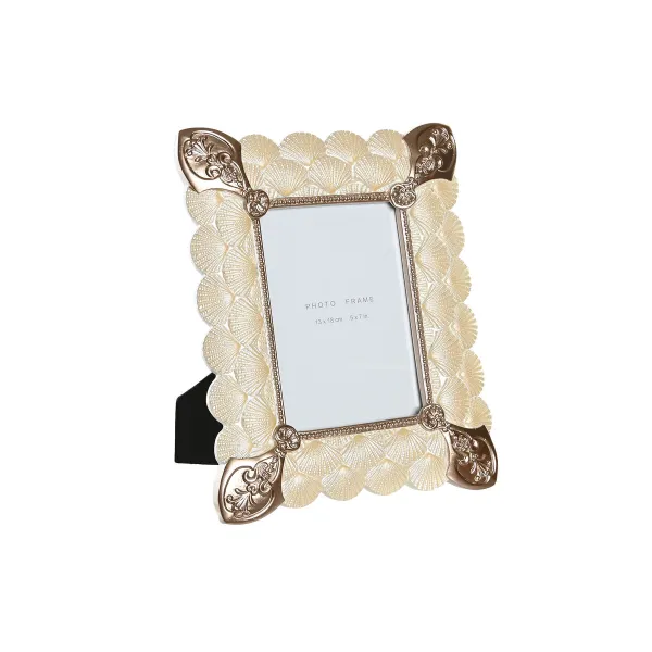 Foto rāmis DKD Home Decor 22,8 x 2,6 x 28,6 cm Stikls Varš Balts Sveķi Romantiski