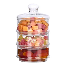 Alpina - Glass container / jar for sweets, 3 levels, 12x23 cm