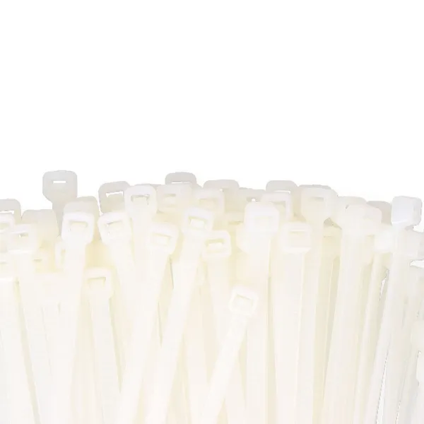 Nylon nippusiteet EDM 48303 Valkoinen Luonnollinen 300 x 4,8 mm (100 osaa)