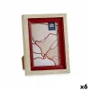 Фото рамка Gift Decor Коричневый Красный Деревянный Стеклянный Пластик (6 штук)