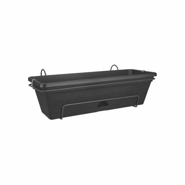 Kukkaruukku Elho Basics 25,7 x 47,3 x 16,7 cm Musta Vihreä Muovinen