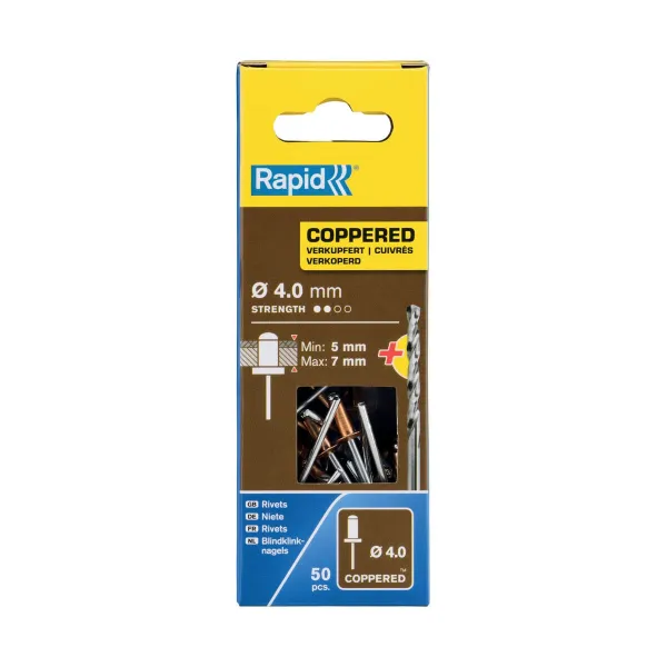 Kniedės Rapid 5001462 Suklys Ø 4 x 10 mm Varinis Aliuminis (50 vnt.)