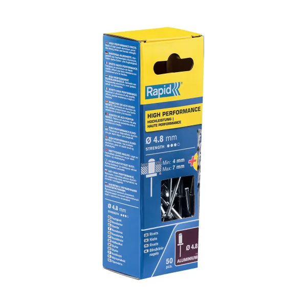 Kniedės Rapid 5000387 Suklys Ø 4,8 x 10 mm Aliuminis (50 vnt.)