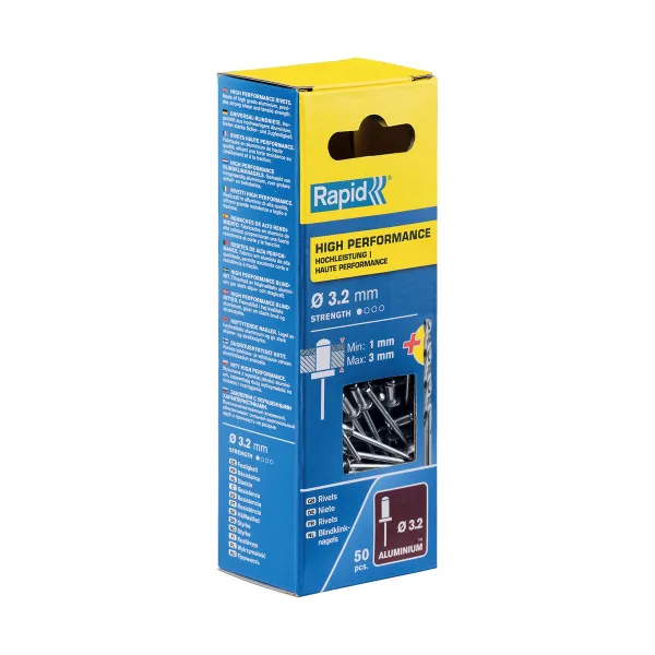 Kniedės Rapid 5001528 Suklys Ø 3,2 x 6 mm Aliuminis (50 vnt.)