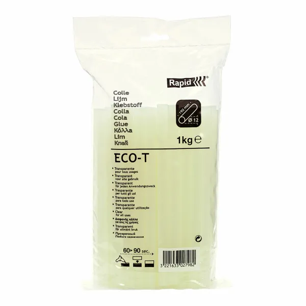 Karstās līmes nūjiņas Rapid ECO-T Ø 12 x 190 mm 1 kg Caurspīdīgs