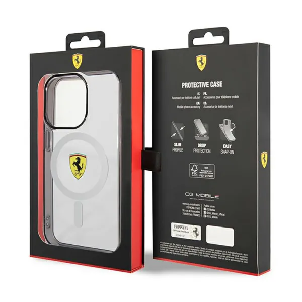 Ferrari Outline Magsafe - Case for iPhone 14 Pro (Transparent)