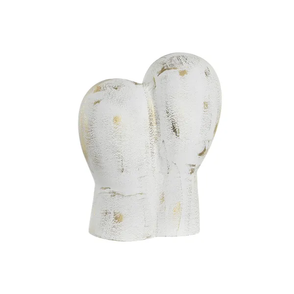 Koristehahmo DKD Home Decor 23 x 10 x 30 cm Kasvot Kullattu Alumiini Valkoinen