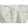 Koristehahmo DKD Home Decor 23 x 10 x 30 cm Kasvot Kullattu Alumiini Valkoinen