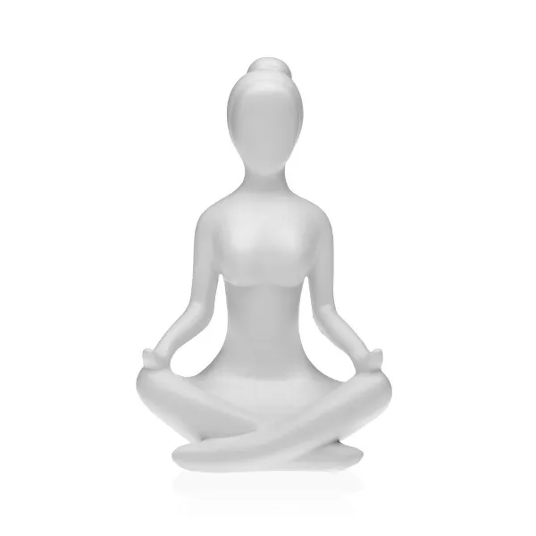 Dekoratīvās figūriņas Versa Balts Yoga 12 x 20 x 10 cm Sveķi