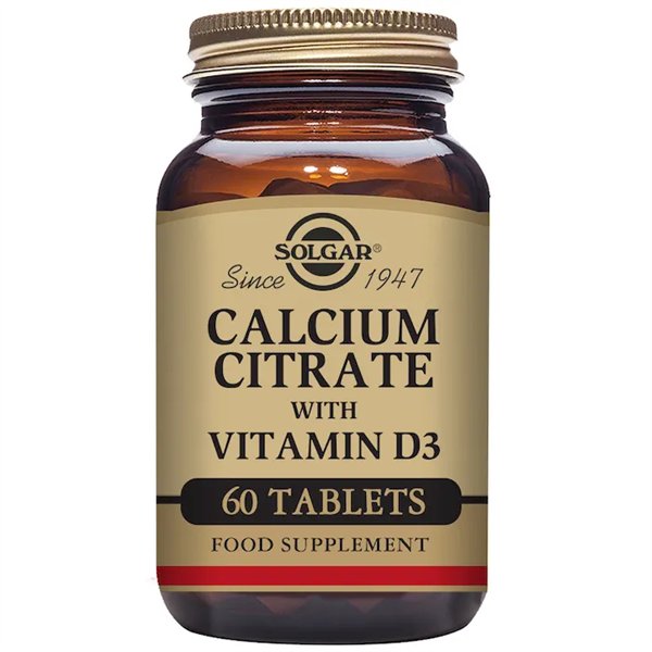 Solgar kaltsiumtsitraat D3-vitamiiniga 60 tabletti