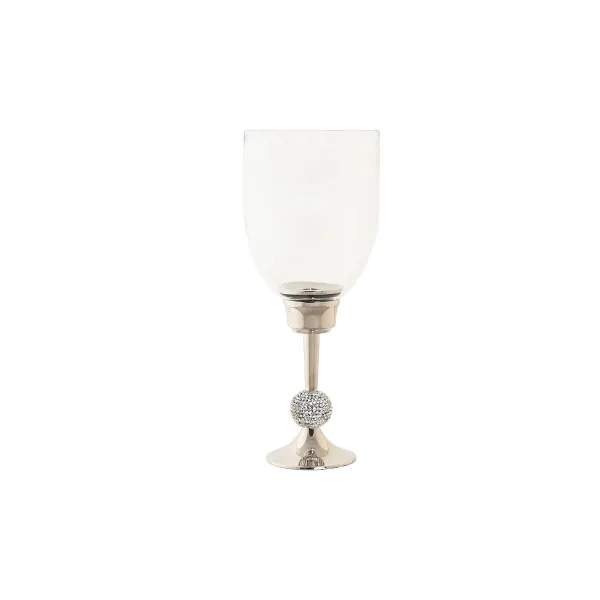 Žvakidė DKD Home Decor 16 x 16 x 41 cm Sidabras Aliuminis Akrilas
