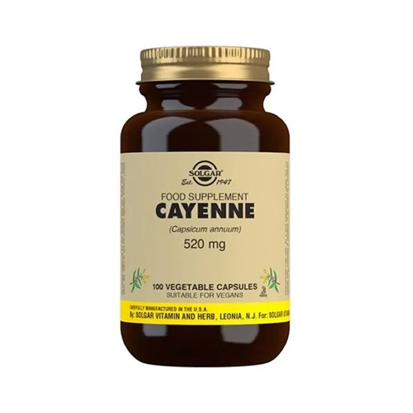 „Solgar Cayenne“ 520 mg 100 kapsulių