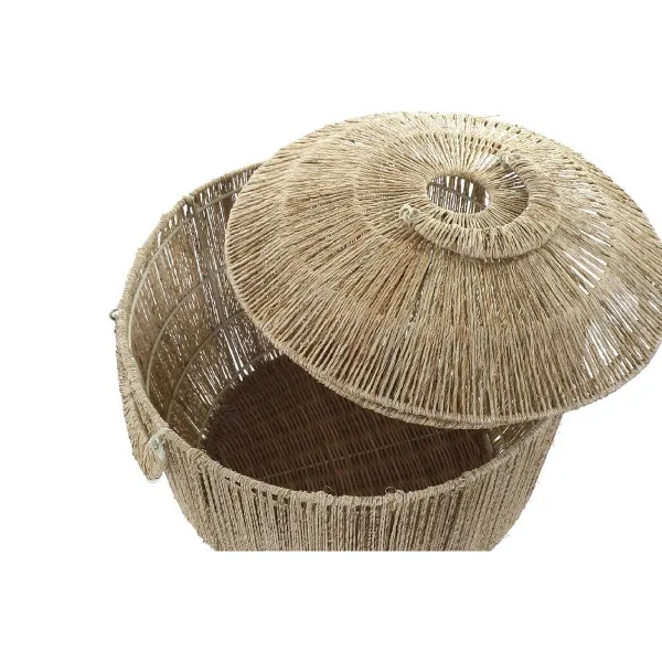 Korisetti DKD Home Decor Ruskea Monivärinen Luonnollinen Juutti Metalli Boho 51 x 51 x 48 cm
