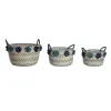 Basket set DKD Home Decor polypropylene Pompoms 46 x 44 x 34 cm