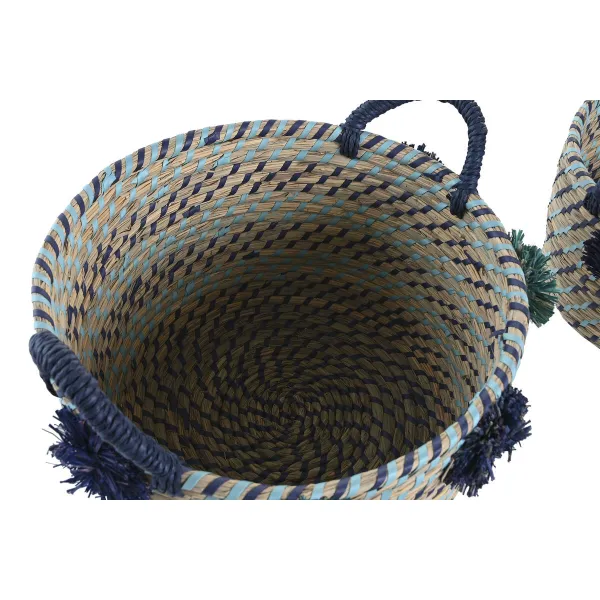Krepšelio rinkinys DKD Home Decor polipropileno Pomponai 46 x 44 x 34 cm