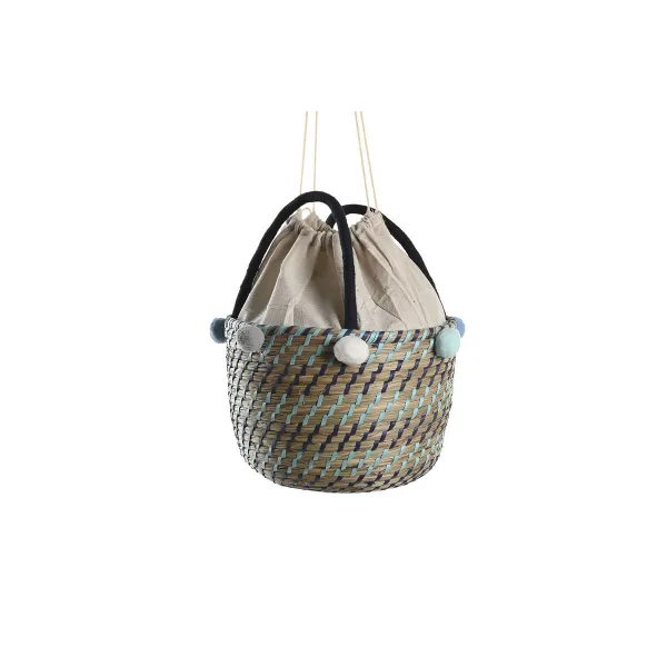 Basket set DKD Home Decor Pompoms 43 x 43 x 43 cm