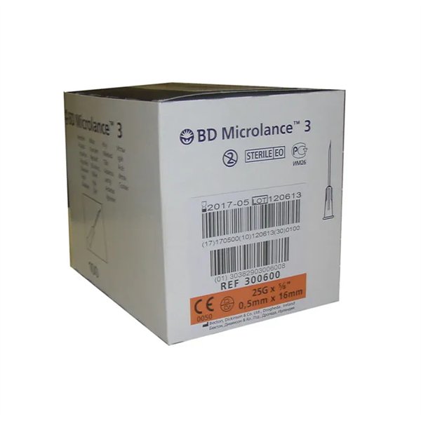 BD Microlance adata 0,5 mm x 16 mm 100 vienības