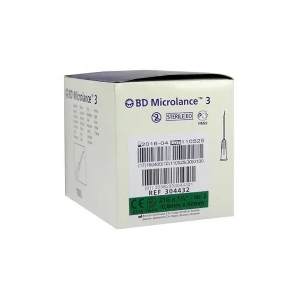 Игла BD Microlance 0,8 мм x 40 мм, 100 единиц