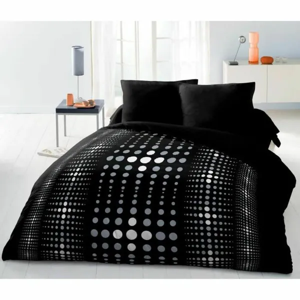 Pārtikas vāka komplekts HOME LINGE PASSION Steevy Melns Pelēks Divguļamā gulta 220 x 240 cm
