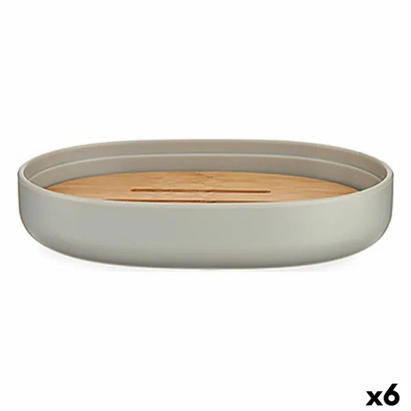 Seebialus Berilo Pruun Hall Bambus polüpropüleen 9,5 x 2,5 x 13 cm 13 x 2,5 x 9,5 cm (6 Ühikut)