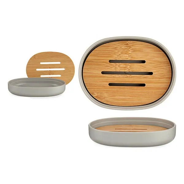 Seebialus Berilo Pruun Hall Bambus polüpropüleen 9,5 x 2,5 x 13 cm 13 x 2,5 x 9,5 cm (6 Ühikut)