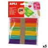 Käsityömateriaalit Apli Monivärinen Puu 114 x 10 mm Jäätelötikku (5 osaa) (50 osaa)