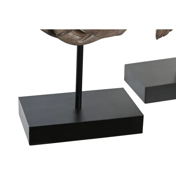 Koristehahmo DKD Home Decor 23 x 8 x 42 cm Musta Ruskea Buddha Itämainen (2 osaa)