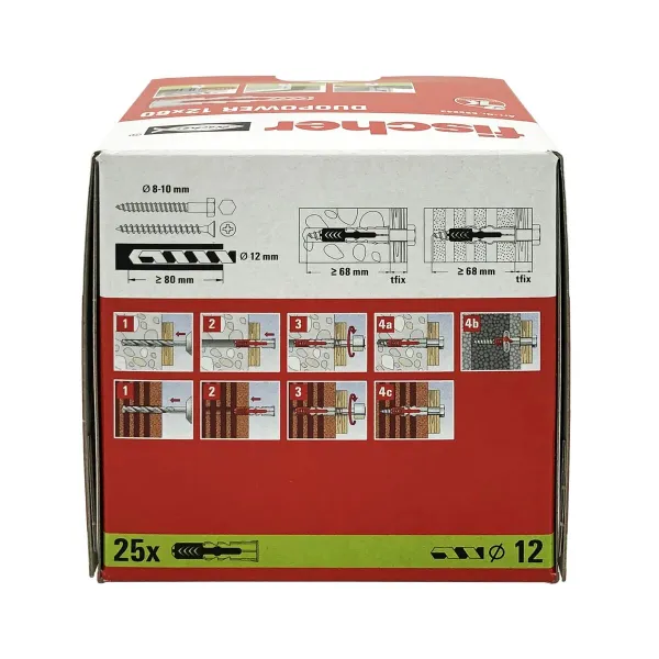 Nappulakengät Fischer DuoPower 538243 Nylon Ø 12 x 60 mm (25 osaa)