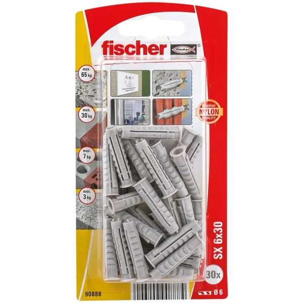 Nappulakengät Fischer SX 90888 Nylon 6 x 30 mm (30 osaa)