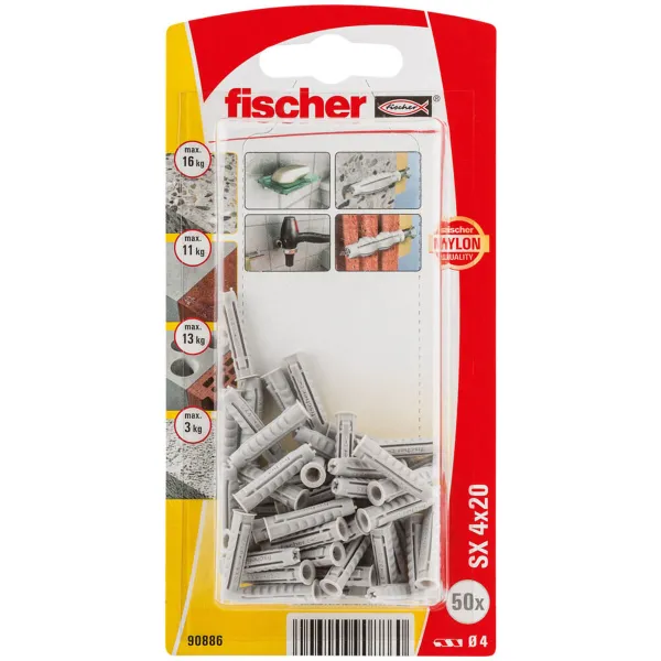 Шипы Fischer SX 90886 Нейлон 4 x 20 mm (50 штук)
